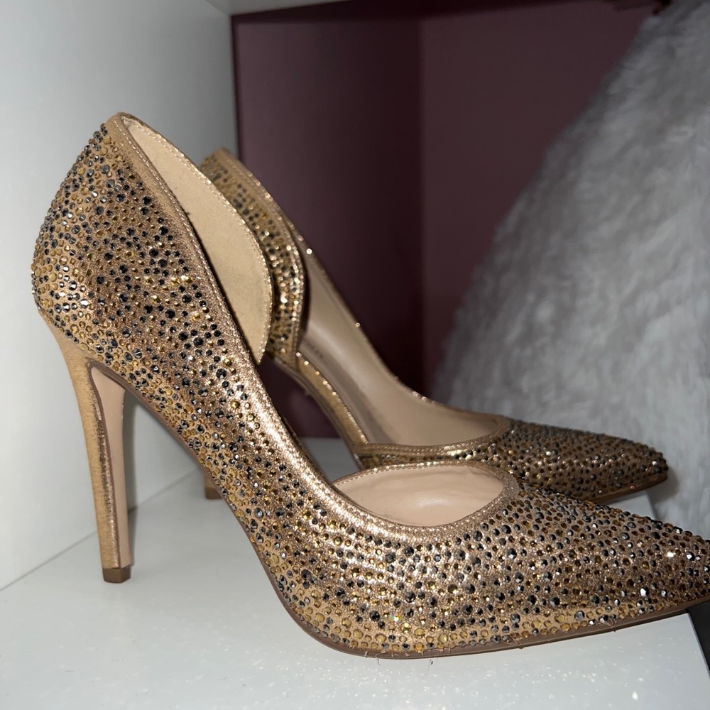 Gold rhinestone heels ✨